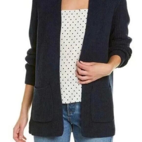 Madewell Sweaters - Madewell black Nolan Ribbed open front cozy cardigan sweater size XL